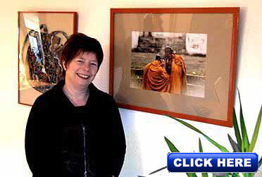 Ina Heerspink with her Laos Monks