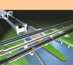 Bruggen over het Amsterdam Rijnkanaal bij de sluizen van Tiel